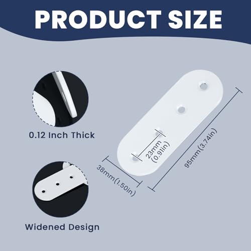 Alise 4 Pcs 100x38mm White Flat Mending Plates for Wood Furniture Repair