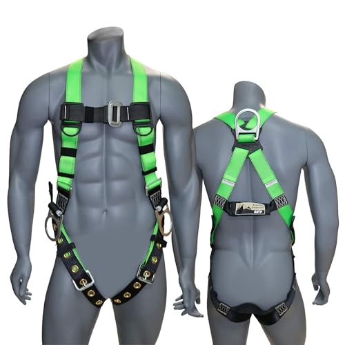 AFP Universal Full-Body Fall Protection Safety Harness w/ 3 D-Rings and Tongue Buckle Legs