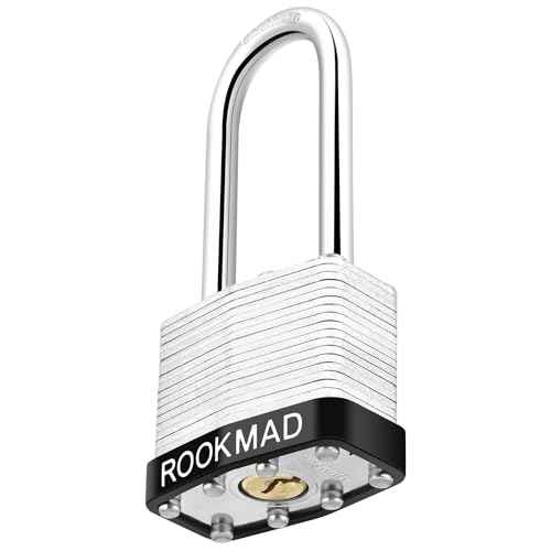 Laminated Steel Padlocks, Keyed Alike, 10 Pack, Silver, Long Shackle, CA65 Compliant