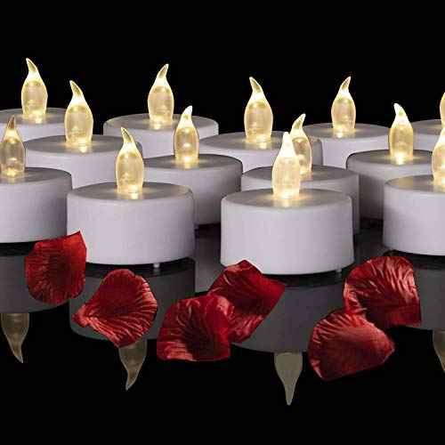 Hanzim Battery Operated LED Tea Lights: 24PACK Flameless Votive Candles Lamp Realistic and Bright Flickering Holiday Gift Long Lasting 200Hours for Seasonal & Festival Celebration Warm White