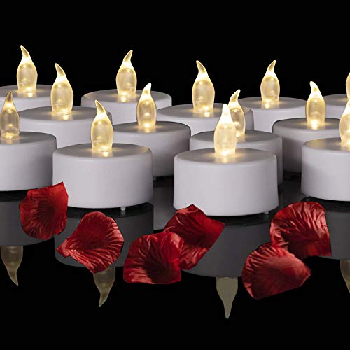 Hanzim Warm White 24 Pack Battery Operated LED Flameless Tea Lights