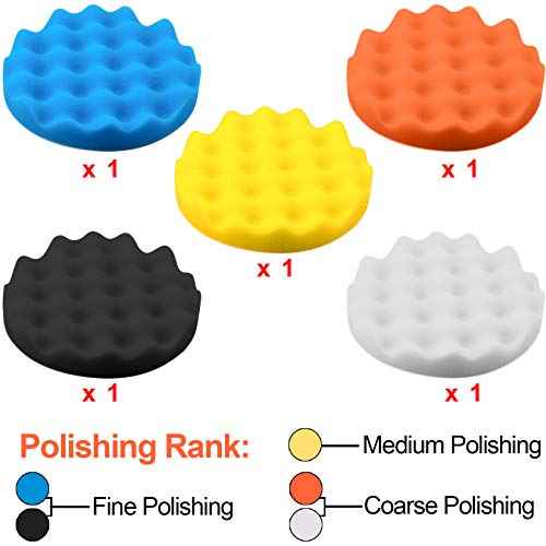 SIQUK 13 Pieces Buffing Pads 3 Inch Car Polishing Pad Kit Foam Polish Pads Wax Buffer Polisher Attachment for Drill