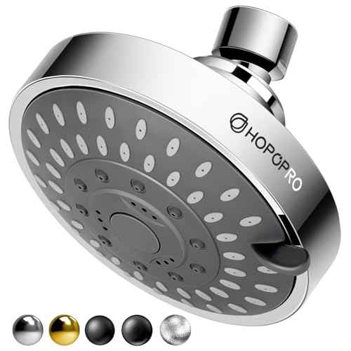 HOPOPRO 5-Mode High Pressure Shower Head - The Washington Post, NBC News, Today TV Show Recommended - High Flow Fixed Showerheads (4 Inch Chrome)