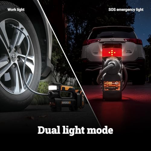 WORX Cordless Tire Inflator 20V Air Compressor with Accessories WX092L.9