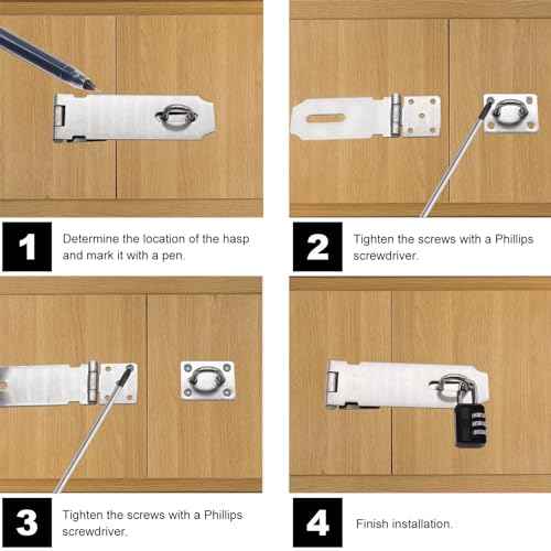 2Pcs Door Locks Hasp Latch,5 Inch 304 Stainless Steel Safety Packlock Clasp Hasp Lock Latch,Hinge Lock Padlock with Screws for Gates,Doors,Cabinets, Closets and More