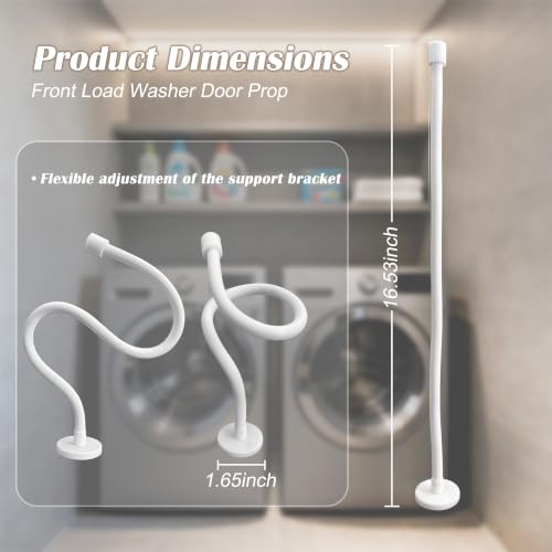 Yuibthr White Front Load Washer Door Prop with Magnetic Base - Removable Flexible Hose Stopper