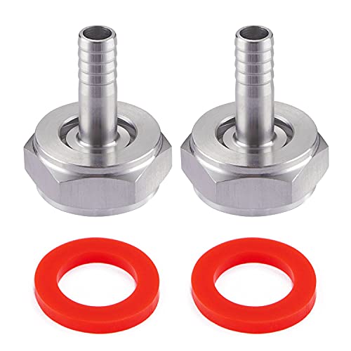 LitKiwi 2Pcs 5/8 G BSP to 1/4 Barb Fittings Stainless Steel Keg Coupler Connector