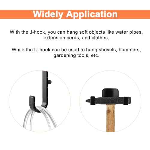6 Packs Storage Shed Hooks Compatible with Suncast/Craftsman Shed, U-Shape and J-Shape Storage Shed Shelves Accessories for Organizing Tool, Ladders, Bulk Items