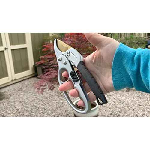 Pruning Shears Ratcheting Garden Tool | Pruners for Gardening Hand Tools | Branch Cutter | Flower Arrangements Supplies | Tree Pruner | Lawn and Garden Tools Gardening Supplies | Florist Supplies