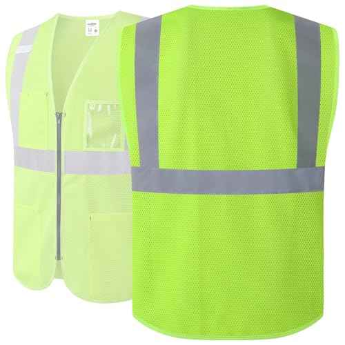 JKSafety Safety Vest for Men Women Hi Vis Construction Vest with Pockets Class 2 High Visibility Meet ANSI Standard