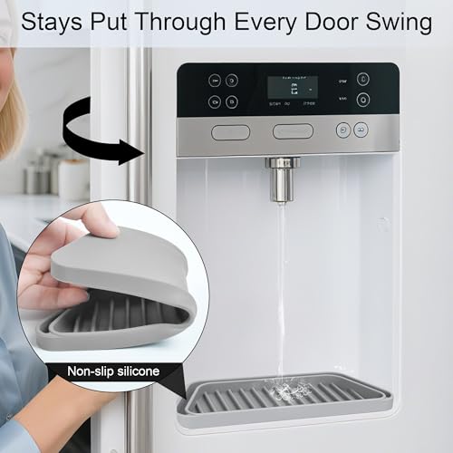 KindGa 2 Pack Refrigerator Drip Tray - Rectangular Grey, 8.2 x 3.1 / 7.4 x 2.8 in