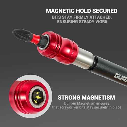 2-Piece Magnetic Screwdriver Bit Holder Set for Impact Driver Bits, 1/4 Inch Hex Shank Quick Release Extension Adapter (6" & 12")