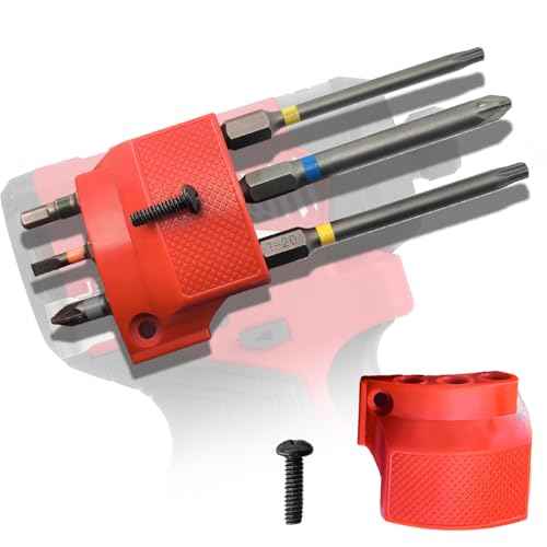Magnetic Bit Holder for Milwaukee M12 GEN3 Impact Driver & Drill, Heavy Duty Tool Holder, Red - Secure and Convenient Accessory for Quick Bit Changes