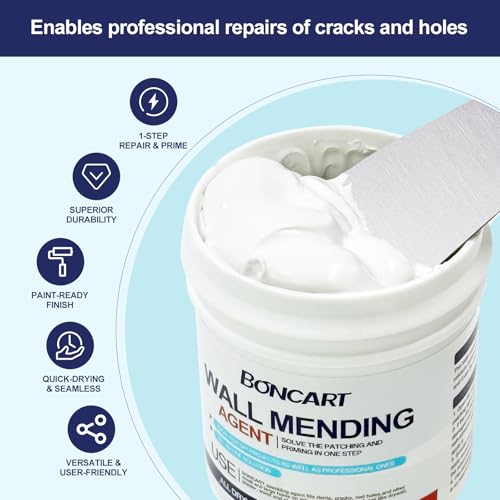 Boncart 8.6oz Drywall Repair Kit 8-in-1 All-in-One Patch & Priming Set with Tools