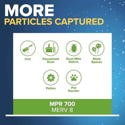 Filtrete 20x30x1 AC Furnace Air Filter, MERV 8, MPR 700, Tough on Pollen, Easy on Airflow, 3-Month Pleated 1-Inch Electrostatic Air Cleaning Filter, 4-Pack (Actual Size 19.880 x 29.880 x 0.8125 in)
