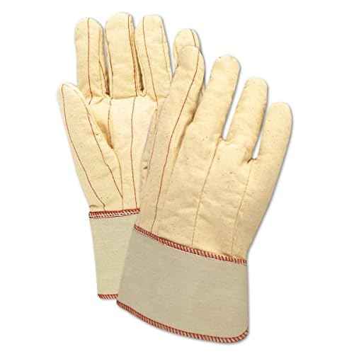 MAGID 794JSC MultiMaster Cotton/Poly Double Palm Canvas Glove with 2-1/2" Safety Cuff, Work, Men Jumbo, White (12 Pairs)