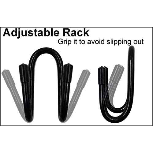 YYST Flexible Over The Seat Hard Hat Rack Holder Back Seat Hanger Headrest Hanger Headrest Hook (Black X 2 Pack)