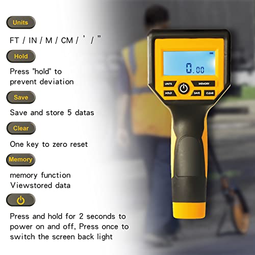 Zozen Yellow Measuring Wheel Digital Display – Imperial & Metric, 0.03% Accuracy