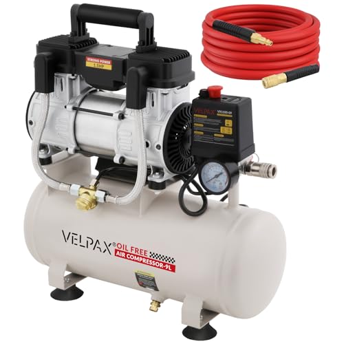 VELPAX 2.4 Gallon Ultra Quiet Oil-Free Air Compressor 60dB 1.5HP 110V