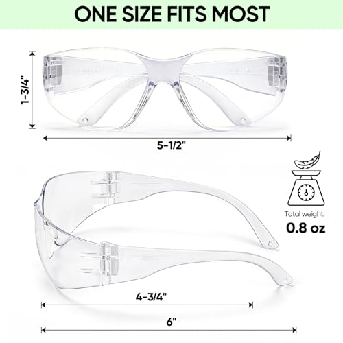 TICONN 3 Pairs Clear Safety Glasses ANSI Z87.1 Protective Goggles for Men & Women