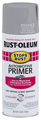 Rust-Oleum Stops Rust Automotive Primer Spray Flat Light Gray 12oz - Versatile Rust-Inhibiting Base Coat