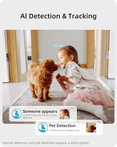 Blurams 2K Indoor Security Camera with 360° Pan Tilt, White - 1 Pack