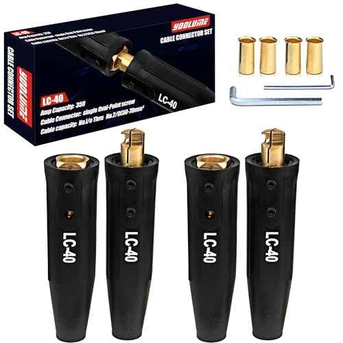 2 Pack LC-40 Cable Connector Set (2 Male / 2 Female), Welding Lead Connectors, Welding Cable Connectors for Welding Machine Accessories, Cable Capacity:1/0 Thru 2/0(50-70mm©÷) - 350 Amp Max Rating