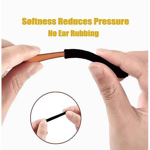 Soft Knitting Cotton Glasses Ear Cushion, Eyeglasses Temple Tips Sleeve, Non-Slip Comfortable Elastic