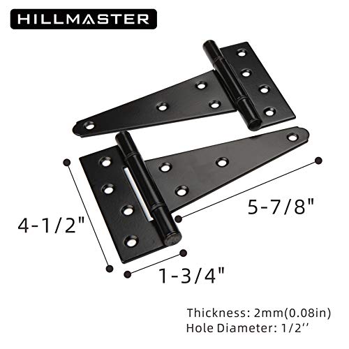Heavy Duty Gate Latch Kit with Handles & Hinges for Wooden Fence - Black