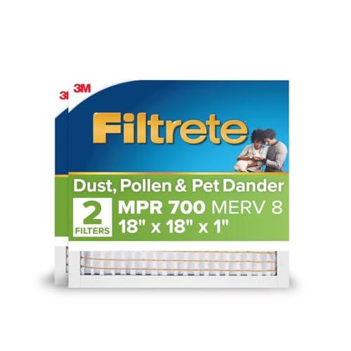 Filtrete 18x18x1 MERV 8 MPR 700 Air Filter 2-Pack - Pleated HVAC Replacement