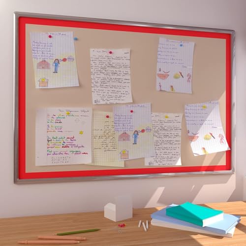 YENHOME Wallpaper Border Red Peel and Stick Wallpaper Border 3"X236" Mirror Frame Border Tape Wall Border Trim for Walls Red Bulletin Board Borders Self Adhesive Wallpaper for Bedroom Bathroom