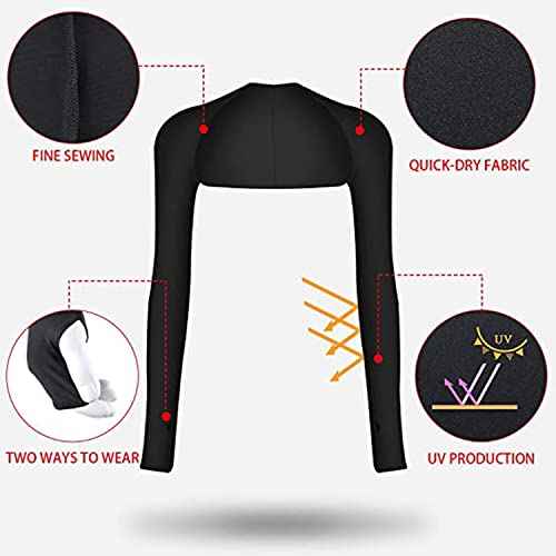 Cool Shawl Arm Covers 2-Pack Sun Protection with Finger Holes UV Protection Arm Covers for Golf