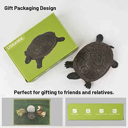 Spare Key Hider Turtle Shape Garden Decoration Safe Holder for Outdoor Yard Large Size Design (3.8¡¿5.7¡¿1.6 inchs)