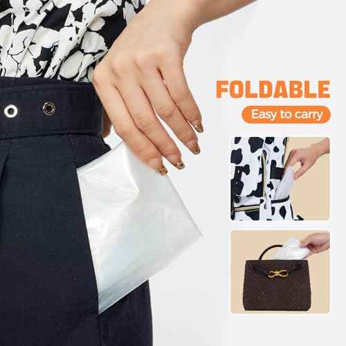 Disposable Waterproof Shoe Covers for Rain, 10 Pairs of Clear Durable Non-Slip Plastic Rain Boot Covers for Men & Women for Use in Water Parks, Commuting and Travel (clear, adults)