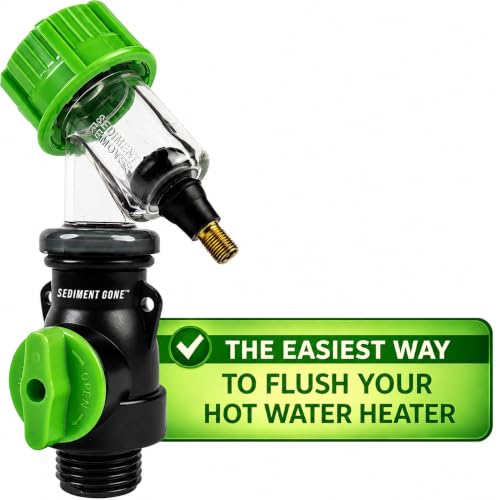 Sediment Gone Water Heater Flush Kit & Sediment Removal Tool for Tank Cleaning