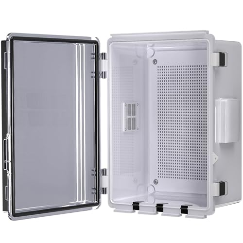 ANIMACYN Clear Cover ABS Waterproof Electrical Junction Box 11.8x7.9x5.1 inch Ventilated IP65 Indoor/Outdoor