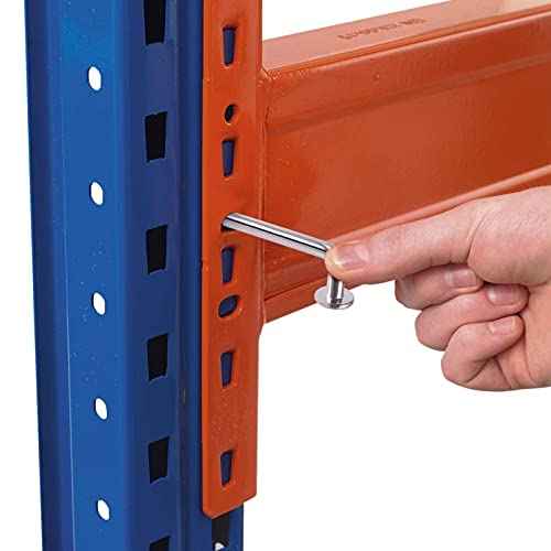 HOIGON 100 PCS M8 Universal Pallet Rack Drop Pin, Round Head Pallet Rack Safety Bolts, Strong Universal Pallet Rack Safety Pin for Warehouse, Home DIY Pallet Racks Shelving Units, 2.56 x 0.31 Inch