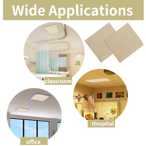 Torixqi 4 Pack Fluorescent Light Covers - Warm Yellow Magnetic Ceiling Shades 4x2ft