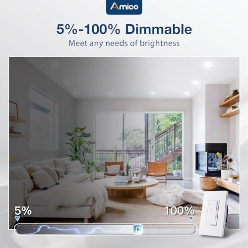 Amico 5/6 Inch Recessed LED Can Lights 1050LM 5CCT Flat Panel 4 Pack