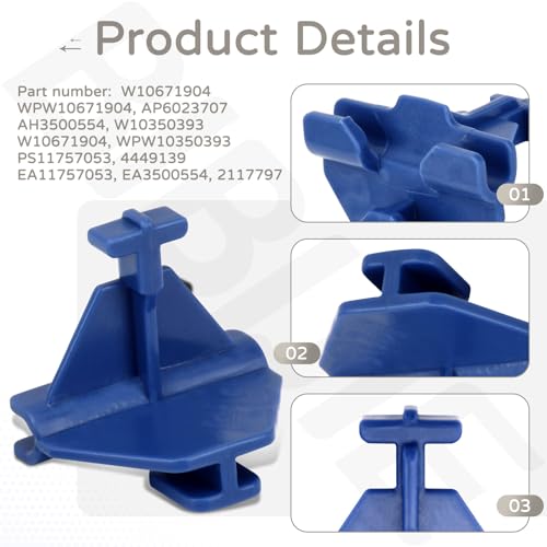 Whirlpool W10671904 Silverware Basket Support Clip – 2 Pack