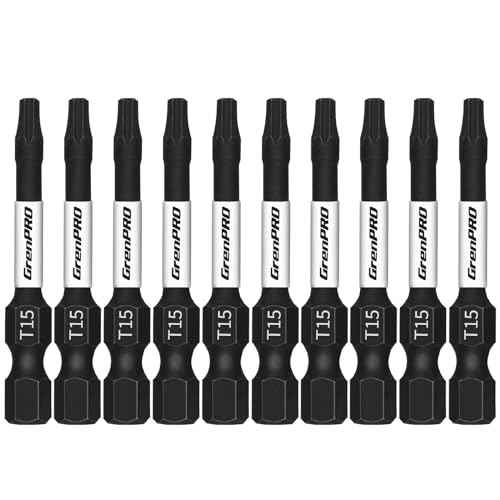 Screwdriving Power Bits T15-2IN*10pcs,Torx Head Bit Set,High Impact Tough Magnetic #15 1/4 Inch Hex Shank S2 Alloy Steel Star Bits Set,2" Long Drill Bit