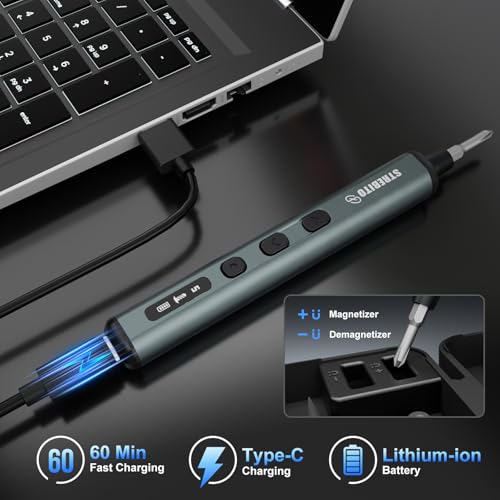 STREBITO Black 67-in-1 Mini Electric Screwdriver Kit with Upgraded Design