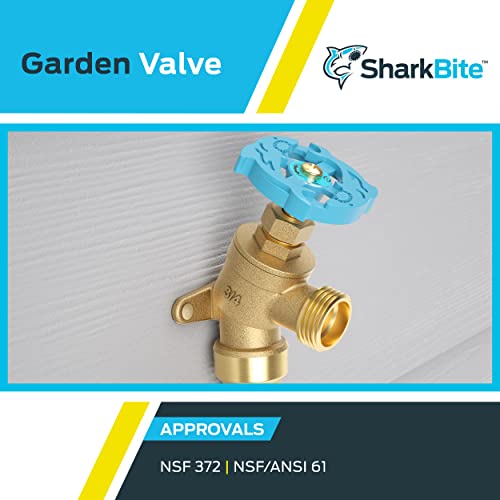 SharkBite 3/4 in. PTC x 3/4 in. MHT Brass Garden Valve - Multi-Turn, Push Connect