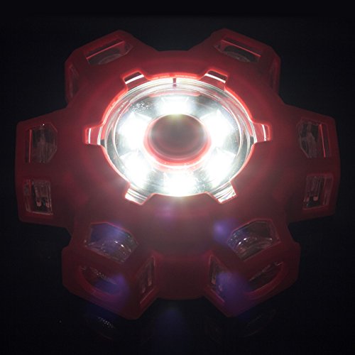 Wagan EL4340 FRED PRO Flashing Roadside Emergency Disc LED Flare 6 Flash Modes for Roadside Security, Warning Flashing with Magnet and Hook for Vehicles and Boats