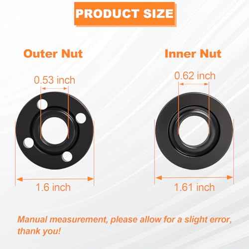 Podoy 6 Pack Angle Grinder Flange Lock Nuts 5/8-11 Grinder Nuts Replacement Parts Compatible with Dewalt Milwaukee Makita Ryobi Bosch Metabo Black Decker Angle Grinder Attachments