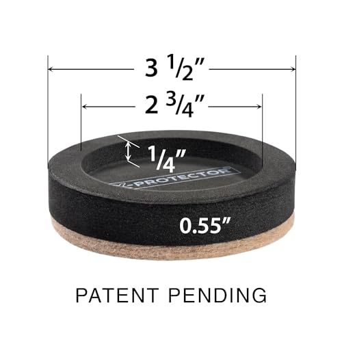 X-Protector Felt Furniture Sliders 16 pcs 3 ½ inch for Hardwood Floors - Reusable Moving Pads