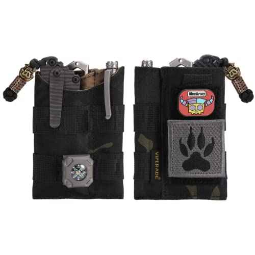 VIPERADE VE9 EDC Pocket Organizer Tool Pouch, Multitool Sheath with Patch Area for DIY, EDC Pocket Pouch with 3 Slip Pockets for Men Outdoor Activity Daily Carry