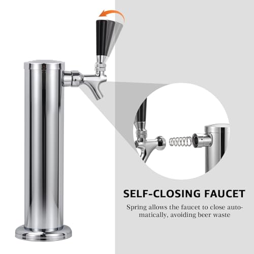 Kegerator Draft Beer Faucet Kit with Shank, 5 ft Line, Barb Fittings