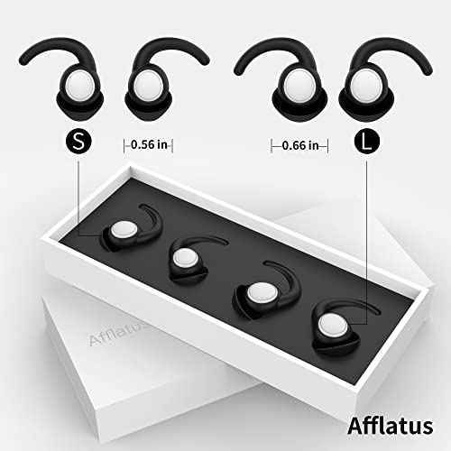 Afflatus Ear Plugs for Sleeping Noise Cancelling, 2 Pairs (S+L) Comfortable Reusable Noise Reduction Ear Plugs, Earplugs for Sleep, Snoring (Pure Black)