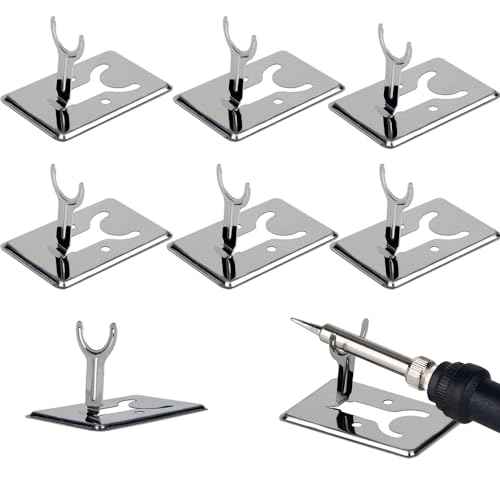 8 Pack Soldering Iron Pen Stand Holder Basic Mini Portable Folding Metal Support Station Shelf Bracket Solder Welding Gun High Temperature Resistance Protecting Base Holders Rack